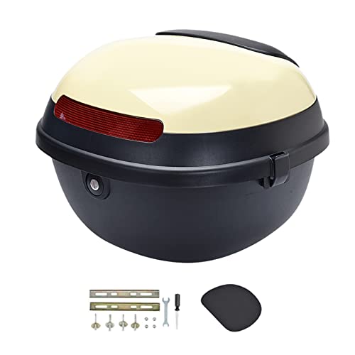 Top case de moto beige étanche avec étui de rangement à verrouillage