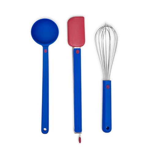 Great Jones Tool Family – 3-Piece Large Kitchen Utensil Set (Whisk, Tongs, Spoon) | BPA & BPS-Free, Heat-Resistant Cookware | Ergonomic Design & Dishwasher-Safe (Blueberry) by Great Jones - Used condition - US$30.77
