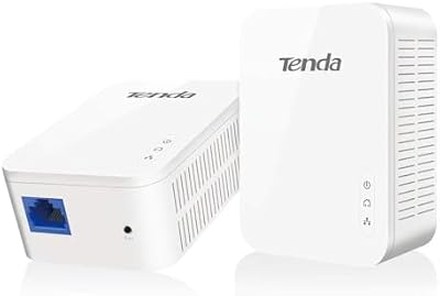 Tenda PH3 Adaptadores de Comunicación por Línea Eléctrica - PLC, Adaptador de Red Gigabit Ethernet Powerline (1000Mbps, Ahorro de Energía, Plug y Play, 2 Piezas)