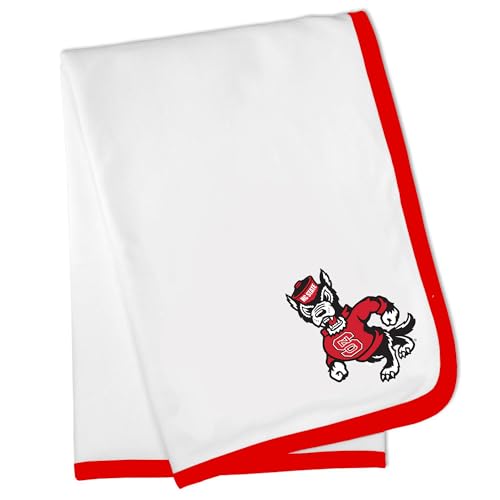 Future Tailgater Collegiate Licensed Baby Receiving Blanket (White, North Carolina State Wolfpack)