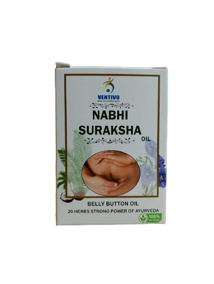 Ventivo Nabhi Suraksha Oil ml pack of 1 belly button oil 20 herbs strong power of ayurveda \useful in joint problems,acne and pimples and skin problems, improves digestive system ,cervical and migraine,diabetes,hair problem ,dandruff,eyes problems