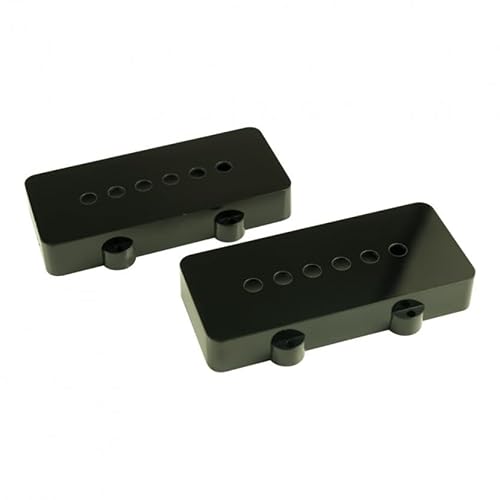 WD MUSIC Replacement Pickup Cover Set Of 2 For Fender Jazzmaster WY}X^[ sbNAbvJo[Zbg (Open, Black)