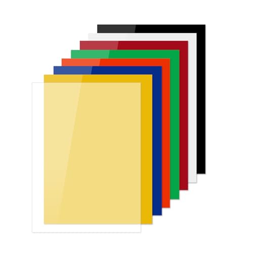 eupdd 8 Stück A4 Colored Acrylic Sheet: 2mm Acryl Kunststoffplatte für Laser Gravur, Schneiden, Basteln, Heimdekoration, Handwerk und DIY Projekte