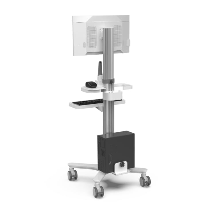 Mobiler Arbeitsplatz für Zahnklinik mit Oral-Scan-Halterung und Monitorhalterung, Krankenhaus-Medizin-Wagen für Büro, Labor, Salon