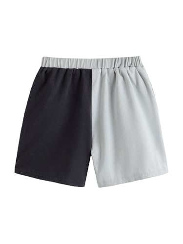 Image of Verdusa Boy's 2 Piece Outfit Colorblock Short Sleeve Round Neck T Shirt and Shorts Set