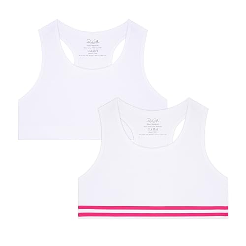 2-Pack Girls Seamless Racerback Sports Bras - Ultimate Comfort Training Bras for Girls