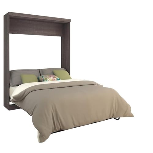 Pemberly Row Queen Size Wall Bed, Gray Wood Finish, 89.1" H x 64.6" W x 20.3" D, Durable Construction, No Box Spring Needed, Easy Assembly, Compact Design for Bedroom or Small Spaces - Thumbnail 3