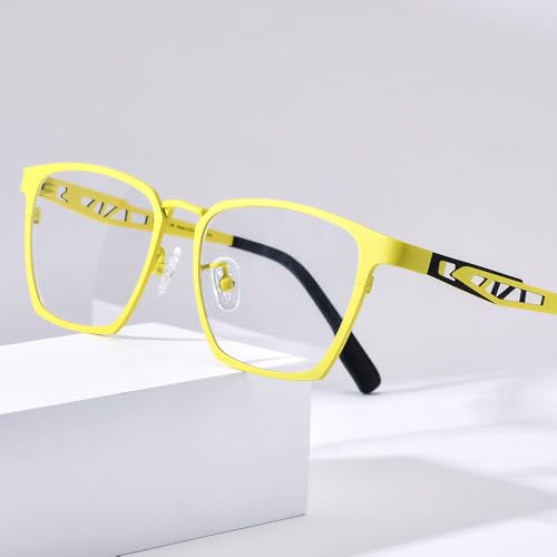 Image of FONEX Pure Titanium Glasses Frame Men Square Magnet Clip On Eyeglasses with Polarized Lens