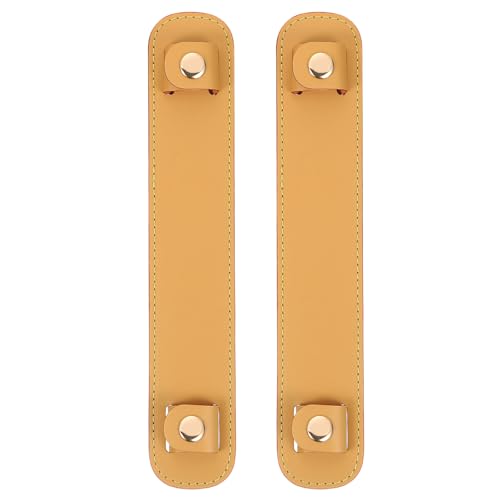 Image of uxcell 2 Pcs 8.98x1.69 Inch Leather Shoulder Strap Pad, Detachable Non-Slip Strap Covers for Tote Bags Backpacks Handbags, Beige