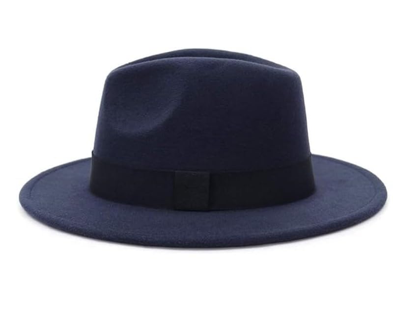 Image of Paper Wool Wide Brim Trilby Felt Jazz Fedora Hats for Women & Men