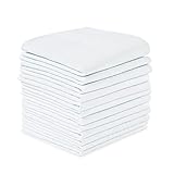 URAQT Stoff Taschentücher Herren, 12 Stück Baumwolle Herrentaschentücher Stofftaschentuch, Traditionelle Männertaschentücher Handkerchief, Weiß, 40cm x 40cm