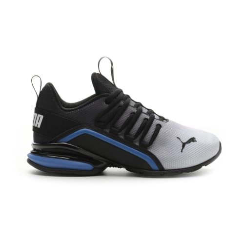 Image of PUMA Kids Boys Axelion Mesh Printed Fade Lace Up Sneakers Shoes Casual - Black, White