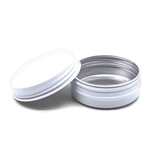 Image of Othmro 6pcs 2.7oz Metal Round Tins Aluminum Tin Cans Containers with Screw Lid, 68 * 35mm(DxH) White tin cans for Salve, Spices, Lip Balm, Tea or Candies 80ml