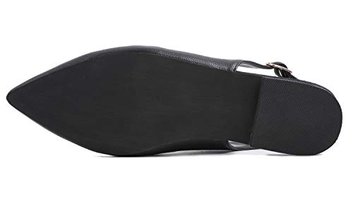Feversole Pointed Toe Casual Slingback Flat Mules Women's Faux Leather Summer Slippers #TOP4