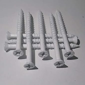 Shorpioen 50-Pack 1/4 x 2-3/4" Phillips Flat Trim Head Concrete Screw White No Drill Bit BC-1444CNPFRW