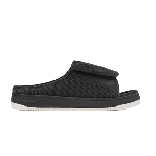 Elderly Diabetic Sandals for Men Women Wide Fit Slippers Non Slip Open Toe Diabetic Edema Swollen Feet Slippers Post-op Surgical Shoes Indoor Breathable Arthritis Footwear (Black 1, US Footwear Size System, Adult, Men, Numeric, Wide, 10) by TINAYAUE - Used condition - Image 3