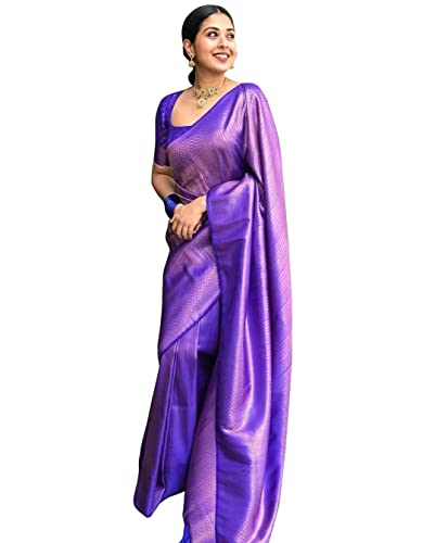Image of Avantika Fashion Women's Classy Kanjivaram Soft Lichi Silk Banarasi Saree With Blouse Piece