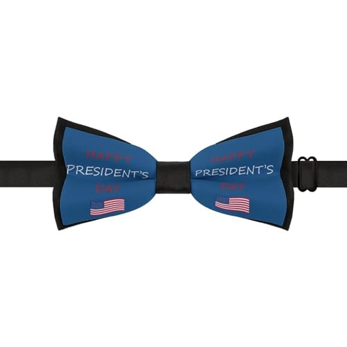 GoasNei Happy President's Day Bow Tie for Men Adjustable Necktie Funny Tie Neck Ties for Weddings Party
