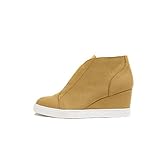 Soda Vesper - Mid Ankle Platform Sneaker w/Hidden Wedge and Side Zipper (7.5, Chamois)