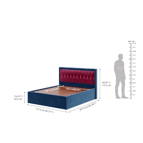 Image of Wakefit Asterion Queen Size Storage Upholstered Bed