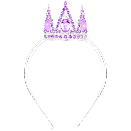 Velscrun Purple Crystal Tiara Headband Crowns for Women Princess Girls Tiaras Halloween Queen Crown Princess Quinceanera Headpieces for Birthday Prom Bride Wedding Pageant Party Hair Band