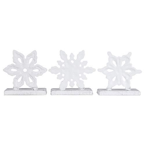 Cintre de Noël flocon de neige blanc en métal lot de 3 de 6x5cm - 5