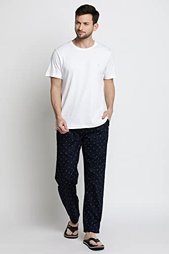 Image of Van Heusen Men Athleisure Allover Print Pyjamas - 100% Combed Cotton - Drawstring Waist, Ultra Soft