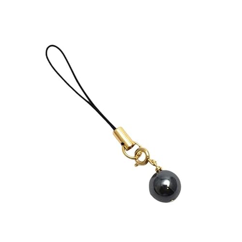 天然石 ヘマタイト 10ｍｍ パワーストーン ストラップ 天然石 携帯ストラップ シンプル グレー 勝負運 開運 幸運 お守り 金具 ゴールド スマホ ストラップ (ヘマタイト)