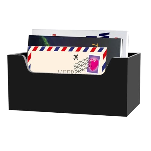 Acrylic Mail Holder Organizer Box for Desk Countertop Wall Mount Black by Weiai - Image 5