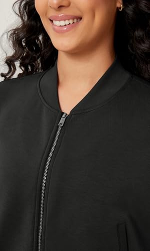 ODODOS Modal Soft Full-Zip Bomber Jacket for Women Long Sleeve Casual Fall Outfit Crop Top with Pockets4