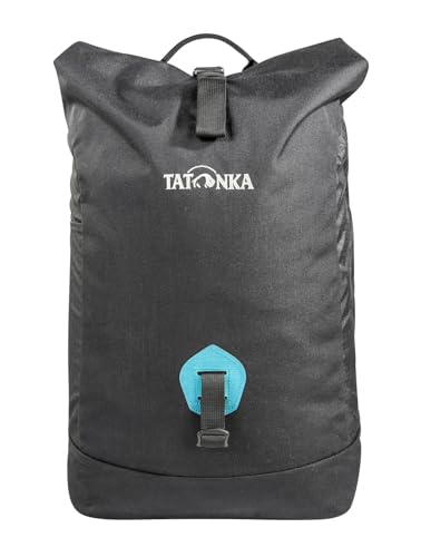 Tatonka 25l Daypack Grip Rolltop Pack S - Rucksack mit Rollverschluss und 15' Laptopfach - Tagesrucksack - 25 Liter (lime), 50 x 28 x 13 cm, Schwarz