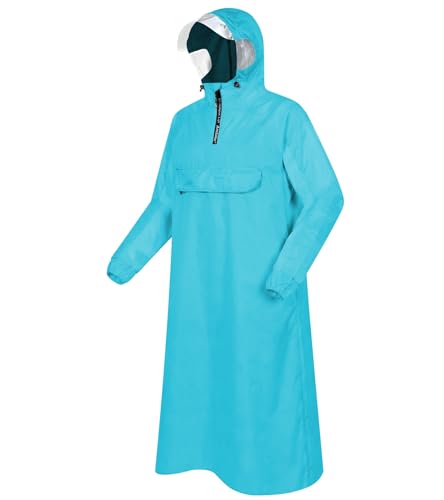 Andake Regenponcho Herren Damen Regenmantel Wasserdicht Regencape mit Ärmeln Wiederverwendbar Regen Poncho für Fahrrad Wandern Blauervogel