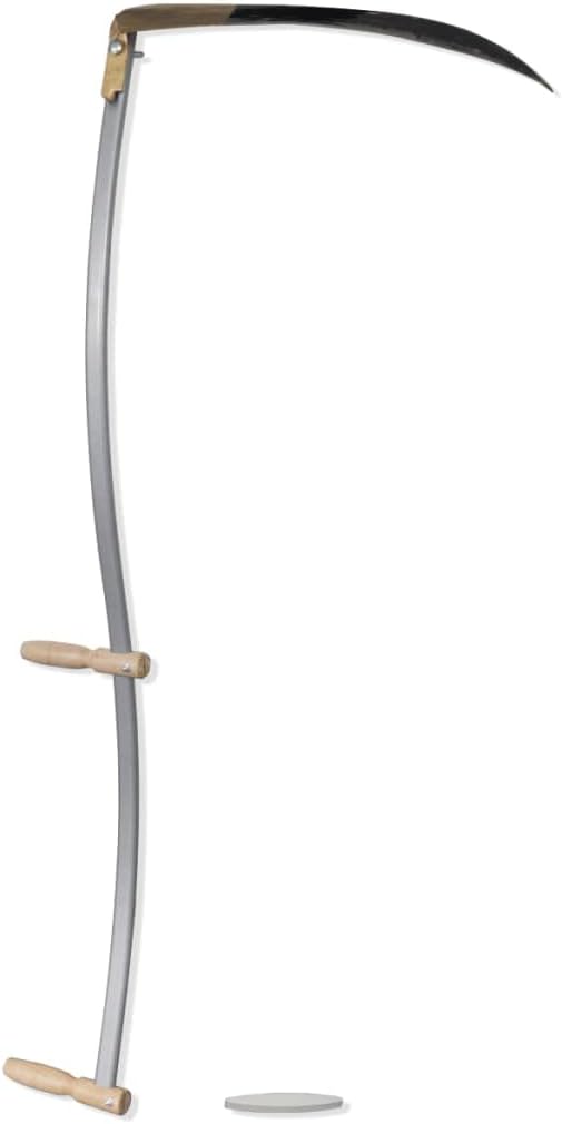 Grass Sickle Kit, 4' 7" Grass and Weeding Sickle with Handle and Grinding Stone Held Sickle Tool for Garden Farm