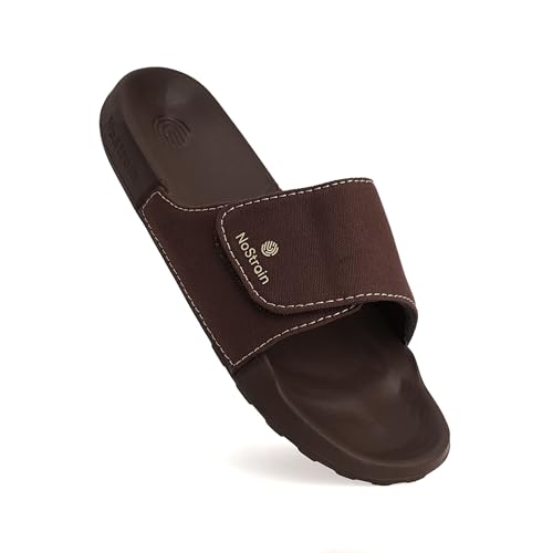 NoStrain Women’s Canvas Sugar Sliders & Slippers | Ultra Soft Cushion FootBed | Comfortable Light Weight Casual Dailywear | Anti-Skid Outsole | Waterproof Quick Drying Indoor Outdoor Flip Flops