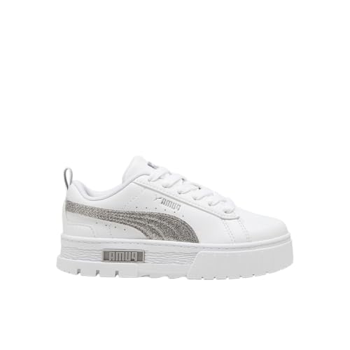 Image of PUMA Kids Girls Mayze Glitter Lace Up Sneakers Shoes Casual - White