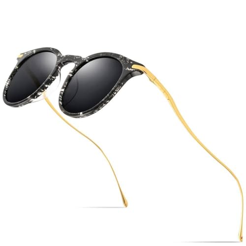 Trendige Sonnenbrille für Herren, Vintage, runde Sonnenbrille für Damen, hochwertige verspiegelte UV400-Töne