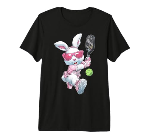 Girls Womens Pickleball Player Rabbit Easter Bunny Pink Premium Tri-Blend T-Shirt