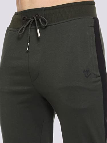 Image of MARK LOUIIS Track Pants for Men: Regular Fit Cotton Blend Lower with 2 Side Zipper Pockets, Back Pocket - Your Go-to for Running, Gym, and Comfortable Style.