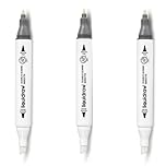 Liquidraw Colourless Blender Marker - Pack of 3 | Acid-Free, Dual Tip, Alcohol-Based Pen | Broad Chisel & Fine Tip | For Fading & Blending Colours | Ideal for Art, Illustration, Sketching, & Drawing