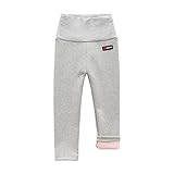 luoluoluo Kinder Thermohose High Waist Stretch Fleece Leggings Einfarbig Plus Fleece Warme Winterleggins Jungen Mädchen Casual Leggings Thermoleggins