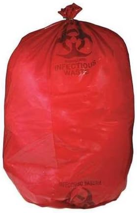 Biohazard Bags, 30 to 32 gal., Red, PK250
