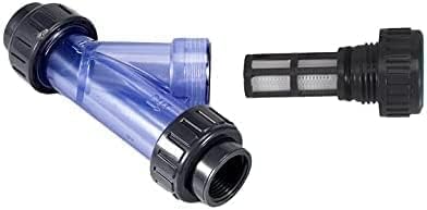 3/4'' Y-Strainer, Clear UPVC Sediment Y-Strainer, True Union Y-Strainer Stainless Steel 40 Mesh and PVC 20 Mesh, Socket Female [Socket 3/4 Inch]