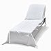 Winter Park Towel Co. Chaise Lounge Pool Chair Cover Towel (40" x 90") - Fitted Elastic Pocket Won't Slide (White)