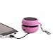 HDE Collapsible Mini Hamburger Travel Pocket Keychain Capsule Speaker (Pink)