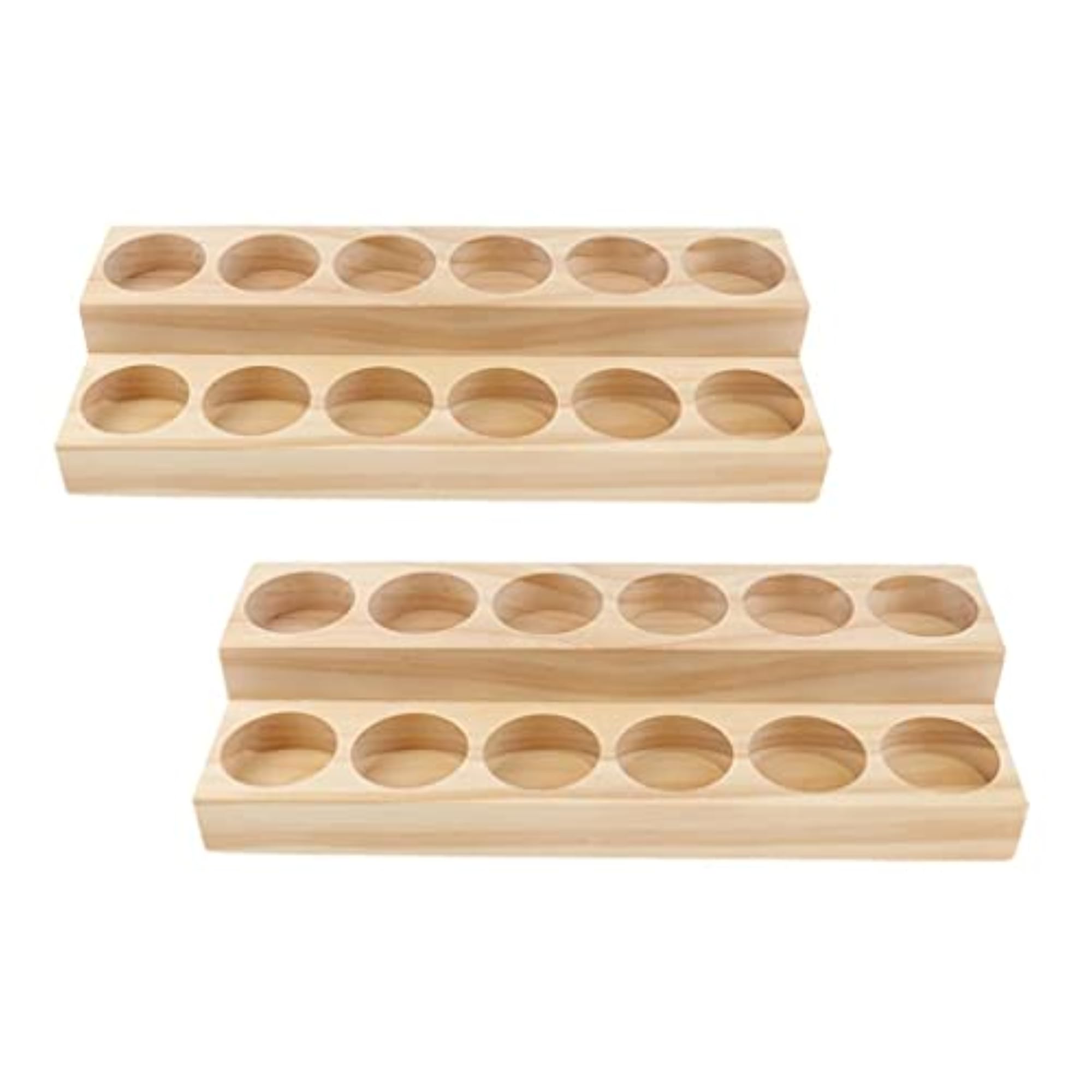 2 Pieces Wood Essential Oil Displaying Rack Organizer