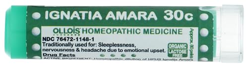 OLLOIS Ignatia Amara 30c, Organic, Lactose-Free Homeopathic Medicine, 80 Pellets (Pack of 1)
