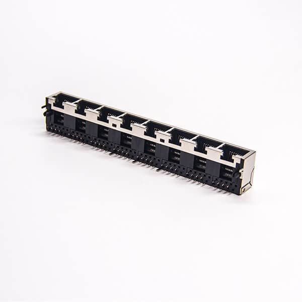 30PCS 8 Port RJ45 Socket 90 Degree 8p8c Shielded DIP Type PCB Mount Network Connector