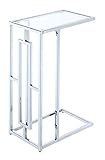 Convenience Concepts Town Square Chrome C Table, Clear Glass / Chrome Frame