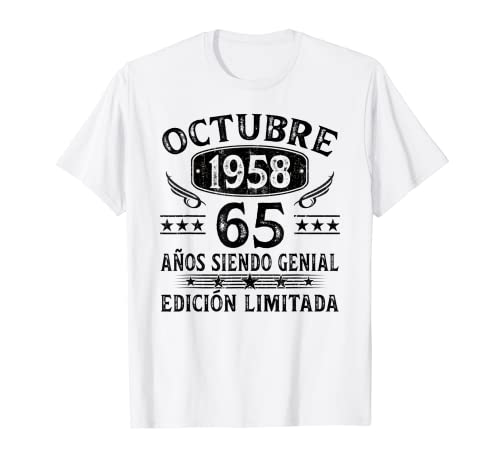 Regalo 65 Años Cumpleaños Hombre Hecho En Octubre 1958 Camiseta