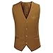 YFFUSHI Men's 3 Piece Suit Set One Button Solid Blazer Jacket Vest Pants for Business, Wedding and Prom Khaki